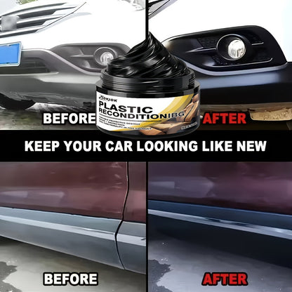 Car Plastic Restorer & Tire Brightening Cream – Universal Auto Refurbishing Cream for Dashboard Interior Trim Tires, Prevents Aging & Fading, Long-Lasting Shine & UV Protection for All Vehicles