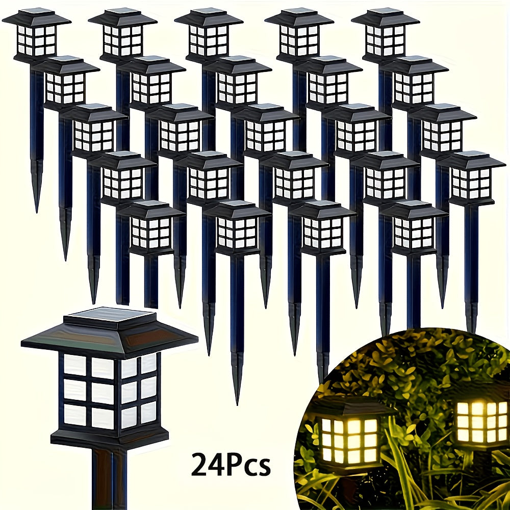 Solar Outdoor Lights LED Garden Path Lights IP44 Waterproof Landscape Lighting for Sidewalk Driveway Lawn Yard Courtyard – Warm White, Pack of 6, 12 or 24 – Christmas & Holiday Decor