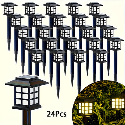Solar Outdoor Lights LED Garden Path Lights IP44 Waterproof Landscape Lighting for Sidewalk Driveway Lawn Yard Courtyard – Warm White, Pack of 6, 12 or 24 – Christmas & Holiday Decor