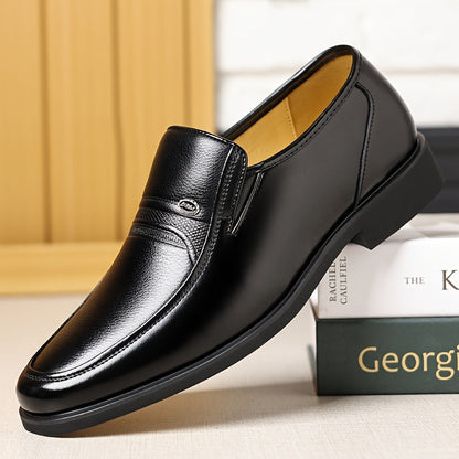 Men's Oxford Dress Shoes Formal Slip-On Business Loafers High Quality Fashion Leather Look Footwear for Men Extra Large Sizes US 7-13 Black