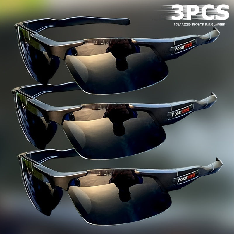 Polarized Driving Sunglasses 3 Pack Half Frame Anti-Glare UV400 Protection for Men and Women Outdoor Sports