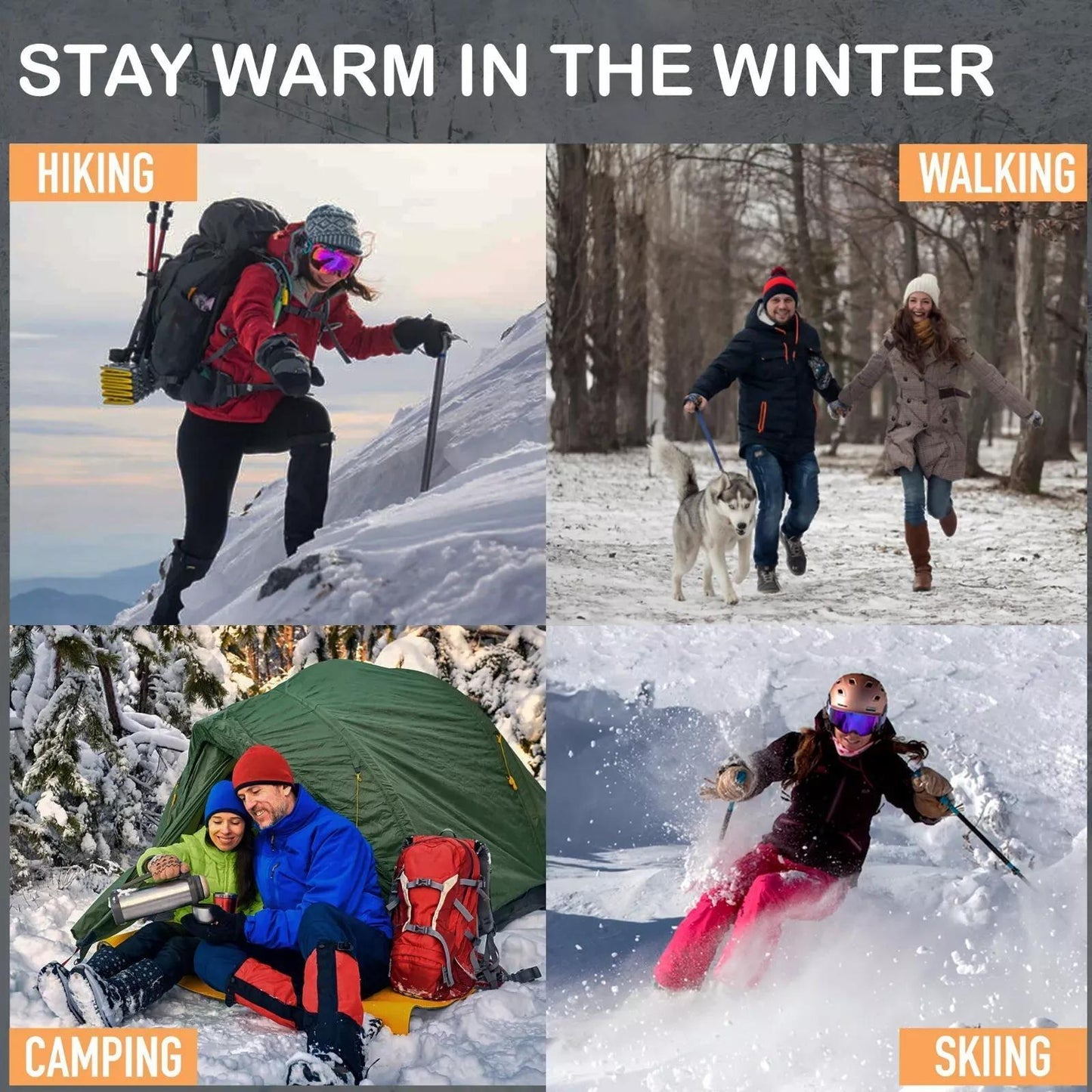 6 Pairs Women's Thermal Winter Socks – Fleece-Lined Warm Boot Socks for Cold Weather, Heavy Duty Cushioned Crew Socks for Hiking Camping Skiing Running, Size 9-11, Multicolor Value Pack