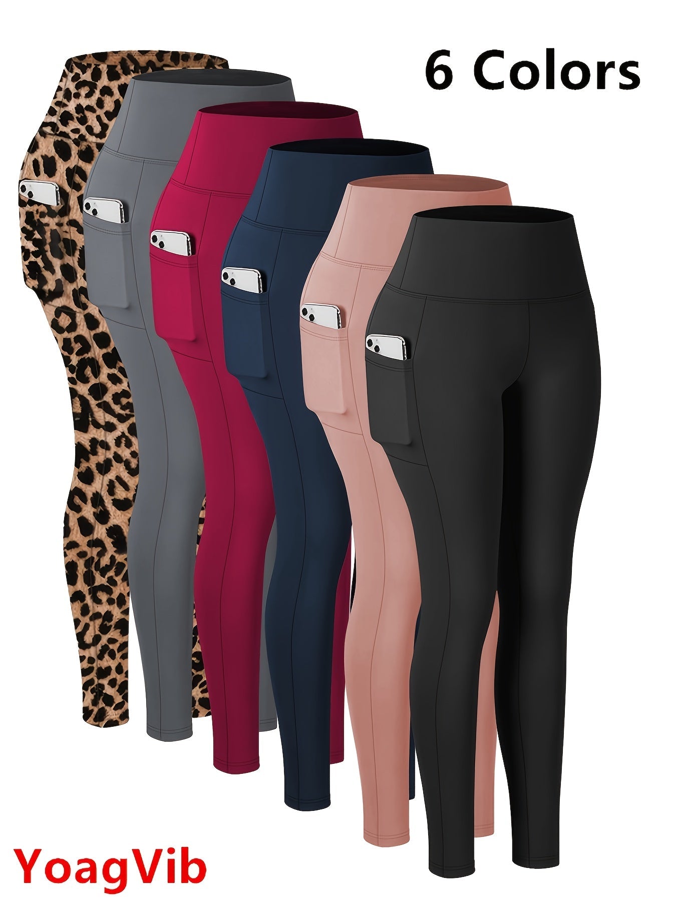 Women's High Waist Yoga Pants with Tummy Control & Butt Lifting – Soft Elastic Breathable Leggings for Fitness, Cycling, Running & Yoga, Black Dark Gray Burgundy Navy, Sizes S-XXL
