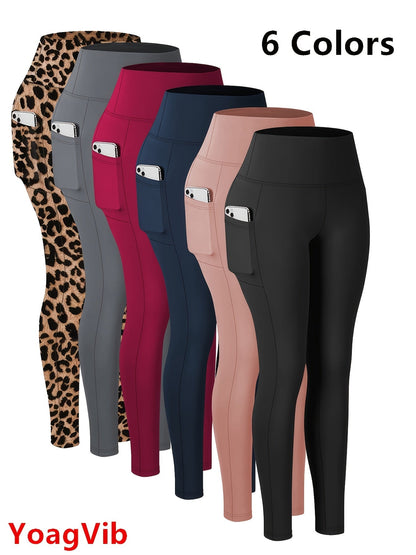 Women's High Waist Yoga Pants with Tummy Control & Butt Lifting – Soft Elastic Breathable Leggings for Fitness, Cycling, Running & Yoga, Black Dark Gray Burgundy Navy, Sizes S-XXL