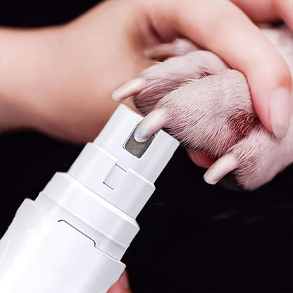 Electric Pet Nail Grinder for Dogs & Cats – Quiet USB Rechargeable Dog Nail Trimmer with 2 Speeds & 3 Port Sizes, Safe Low Noise Claw Grinder Tool