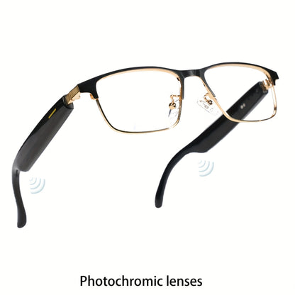 AI Smart Glasses with Real-Time 160-Language Translation, GPT Chat Assistant, Bluetooth 5.2 Audio, Hands-Free Calling, Music Playback, Photochromic & Anti-Blue Light Lenses – Unisex Wearable Tech