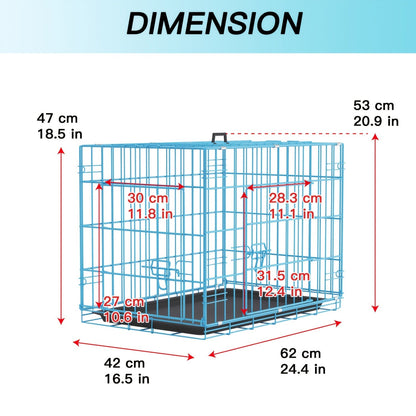 Foldable Metal Wire Dog Crate for Small Dogs & Rabbits – Adjustable Divider Panel, Leak-Proof Plastic Pan, Indoor Outdoor Pet Kennel for Chihuahuas Toy Breeds Small Animals, Multiple Sizes