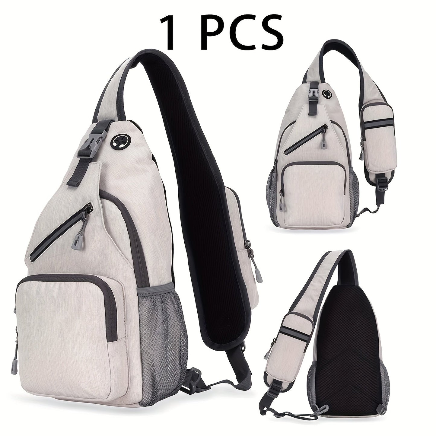 Large Capacity Crossbody Shoulder Bag for Men & Women – Multi-Purpose Embroidered Sports Style Travel Bag with Secure Zipper, Hands-Free Daily Commute & Outdoor Use, Multiple Colors