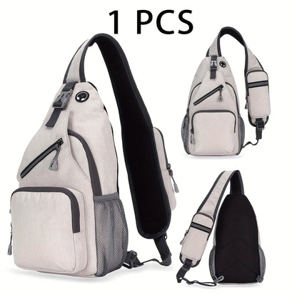 Large Capacity Crossbody Shoulder Bag for Men & Women – Multi-Purpose Embroidered Sports Style Travel Bag with Secure Zipper, Hands-Free Daily Commute & Outdoor Use, Multiple Colors
