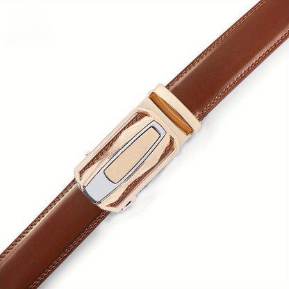 2-Pack Men's Ratchet Leather Belt Set – Sliding Adjustable Buckle, 1-3/8" Width, Sizes 26"-54", 3 Color Combos, Dress & Fashion Belt, Perfect Christmas & Father's Day Gift