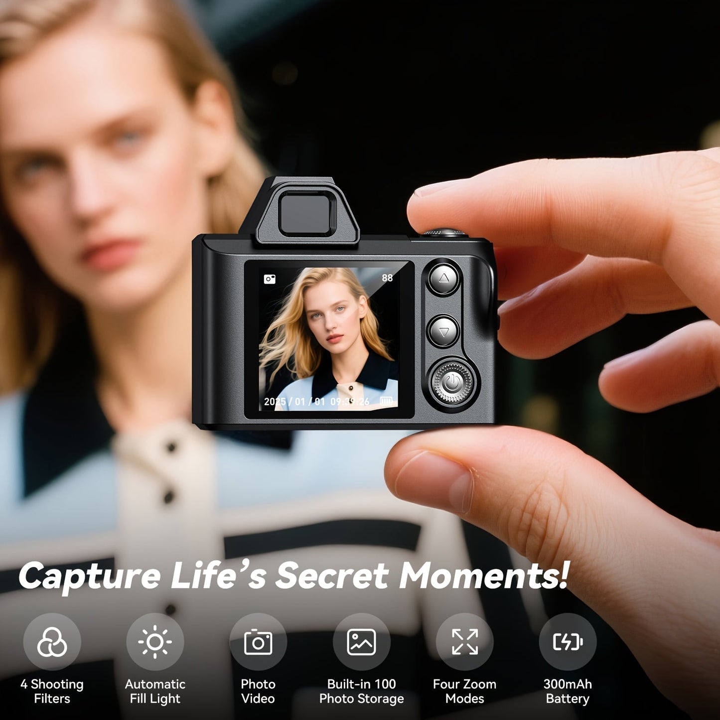 Mini Keychain Camera 1080P HD 2MP with 64GB Memory Card – Compact Portable Thumb-Sized Camcorder, Micro Pocket Camera, Great Gift for Girlfriend, Boyfriend, Travelers & Kids