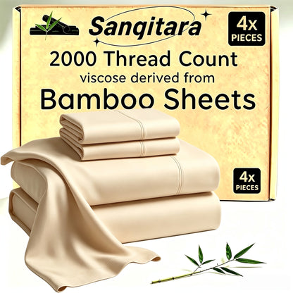 Cooling Bed Sheet Sets Bamboo Blend King Queen Full Twin – Ultra-Soft Deep Pocket Fitted Sheet for Hot Sleepers, Breathable Moisture-Wicking Lightweight Bedding White Black Apricot Gray Navy Purple