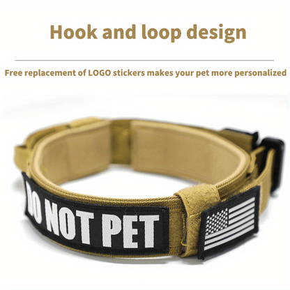 Heavy Duty Tactical Dog Collar with Handle & Quick-Release Metal Buckle – 1.8" Wide Nylon Collar for Medium & Large Dogs, Ideal for Training, Agility, Outdoor & Search & Rescue