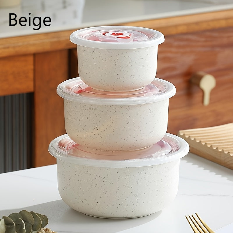 Airtight Refrigerator Food Storage Containers Set of 3 or 4 - Large Capacity Plastic Fridge Organizer Boxes for Fruit, Vegetables, Meat, Eggs, Leftovers - Stackable, BPA Free, Easy Clean, Fresh Keeper