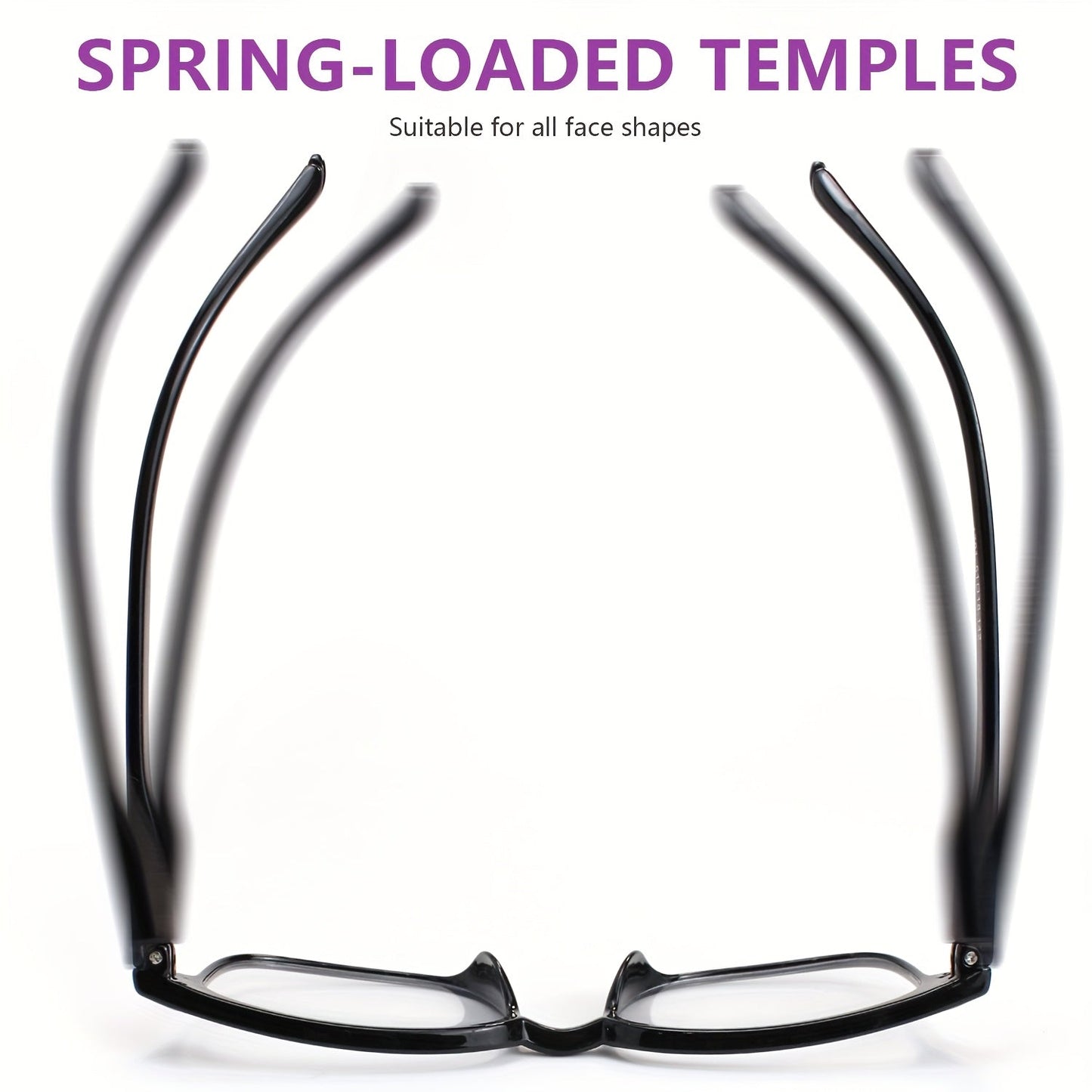 Reading Glasses Rectangle Frame with Spring Hinges – Lightweight PC Lens, +1.0 to +3.5 Magnification, Unisex Eyewear for Men & Women – Ideal for Computer, Reading & Everyday Wear