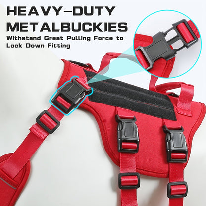 No Pull Dog Harness Escape Proof – Soft Padded Full Body Pet Vest with Lift Handle, Reflective Strips & Leash Clip, Adjustable for Large Dogs Walking Hiking Training