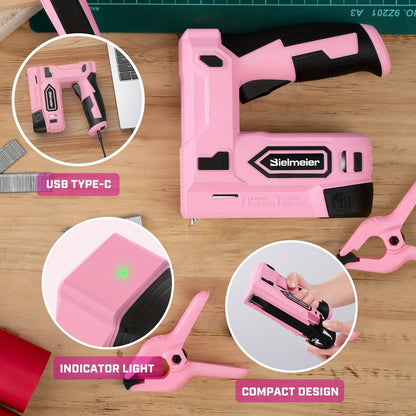 Cordless 2-in-1 Brad Nailer & Stapler Gun 20V – No Compressor Needed, Battery & Charger Included, Safety Guard, 1600/2000 Nails & Staples for Carpentry, Upholstery & DIY