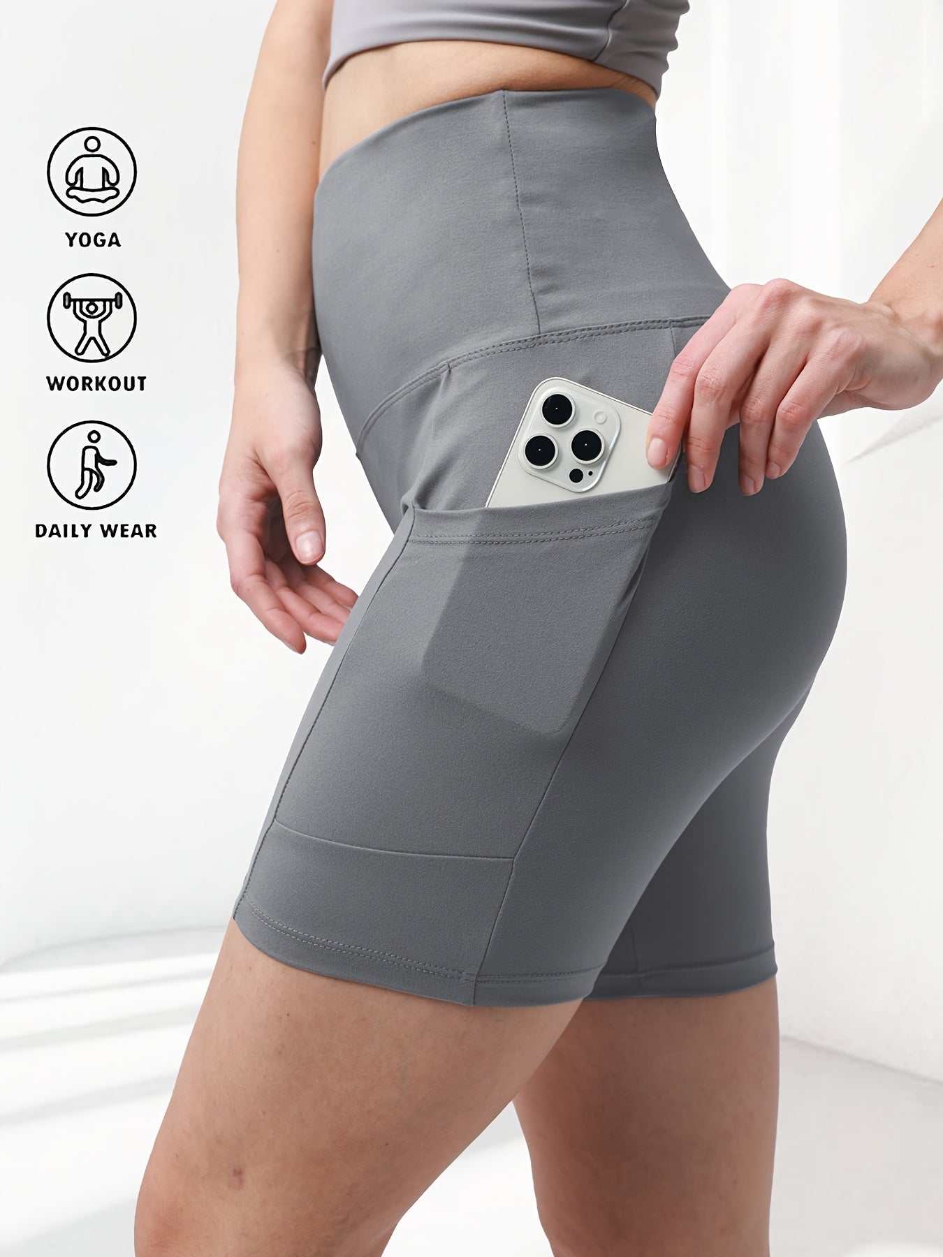 Women's Butt Lifting Yoga Shorts High Waist – Tummy Control Workout Shorts for Gym Fitness Running Cycling – Anti-Chafing Sports Shorts with Inner Safety Lining, Sizes S-XXL