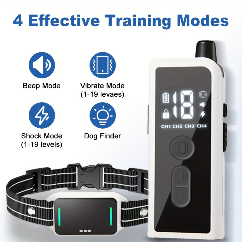 Dog Training Collar with Remote – Rechargeable E-Collar with Shock Vibration Buzz Modes, 2.4G Wireless Remote, USB Charging, Safe & Effective Pet Trainer for Small Medium Large Dogs, 1pc & 2pc