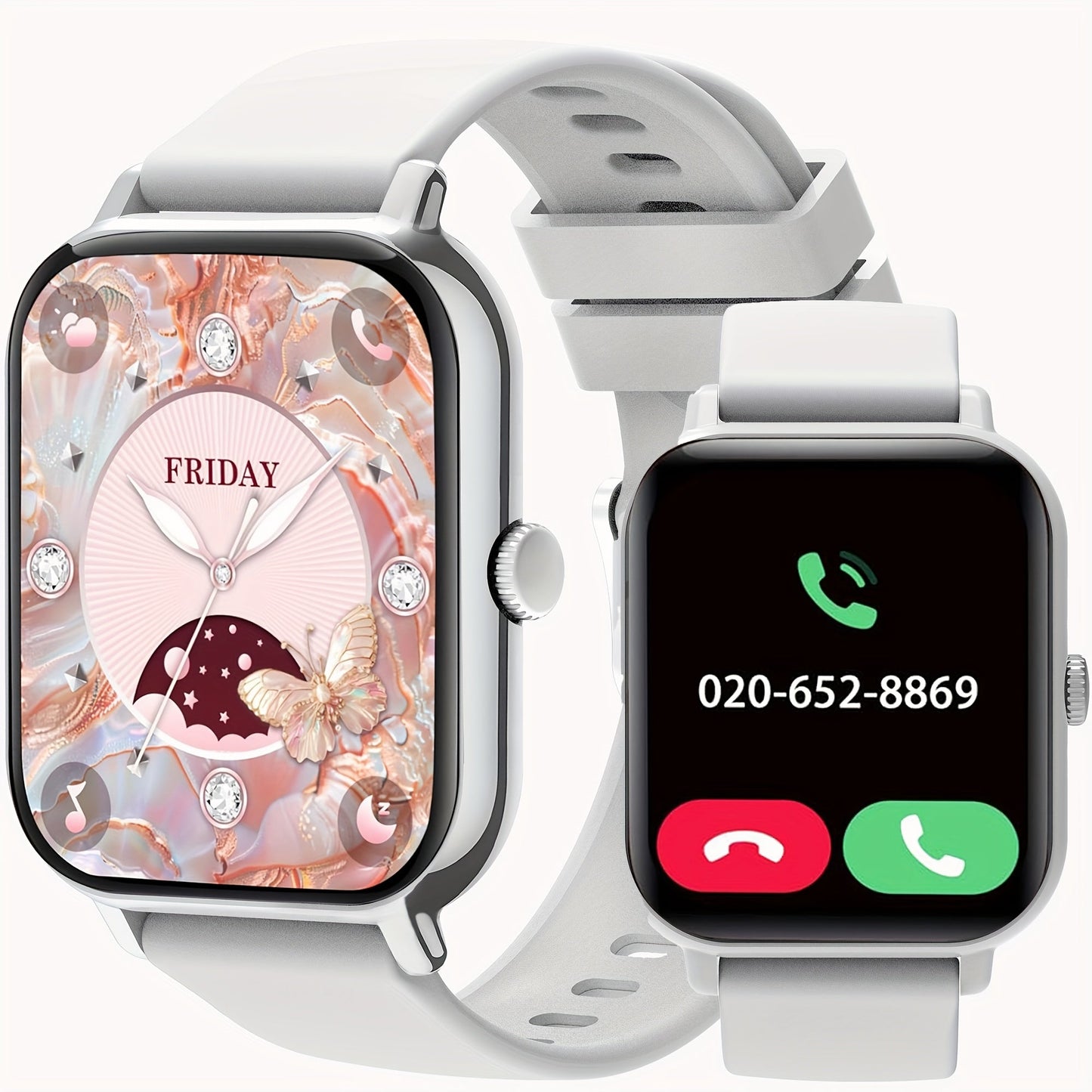 Smartwatch 1.83 Inch HD Screen Bluetooth Call Music Playback Sleep Monitor Step Calorie Fitness Tracker Sports Watch 3 Colors Gift