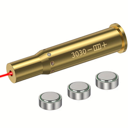Laser Bore Sight Multi-Caliber Kit for 9mm 45ACP 223REM 308WIN 380ACP 38SPL 12GA – High-Precision Red Laser Boresighter for Rifles & Pistols, Easy Install, Includes 2 Battery Sets