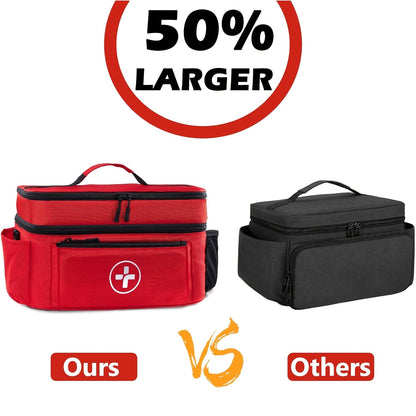 Medicine Storage Bag First Aid Kit Organizer - Household Medicine Organizing Box with Storage Rack Basket, Home & Travel Emergency Kit Bag, Perfect Holiday Gift