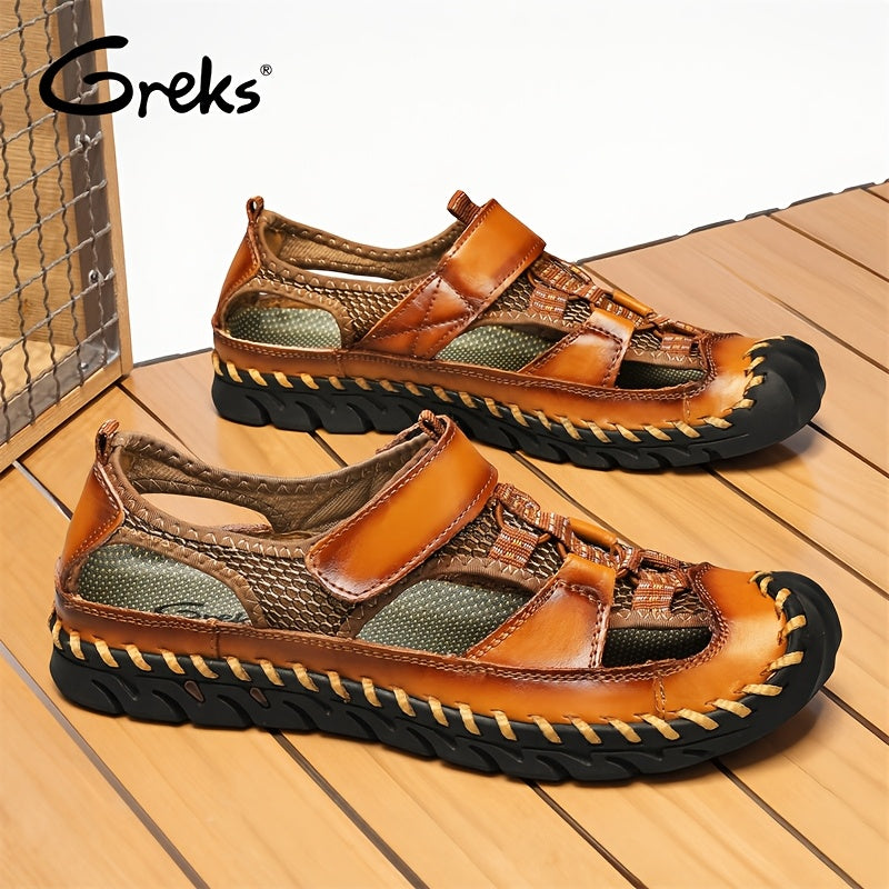 Men's Closed Toe Fisherman Sandals – Handmade Breathable Water Shoes, Non-Slip Anti-Collision Outdoor Hiking Athletic Beach Sandals for Summer | Velora