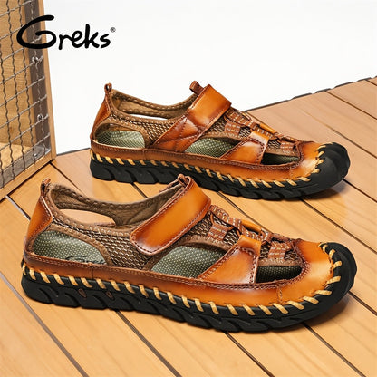 Men's Closed Toe Fisherman Sandals – Handmade Breathable Water Shoes, Non-Slip Anti-Collision Outdoor Hiking Athletic Beach Sandals for Summer | Velora
