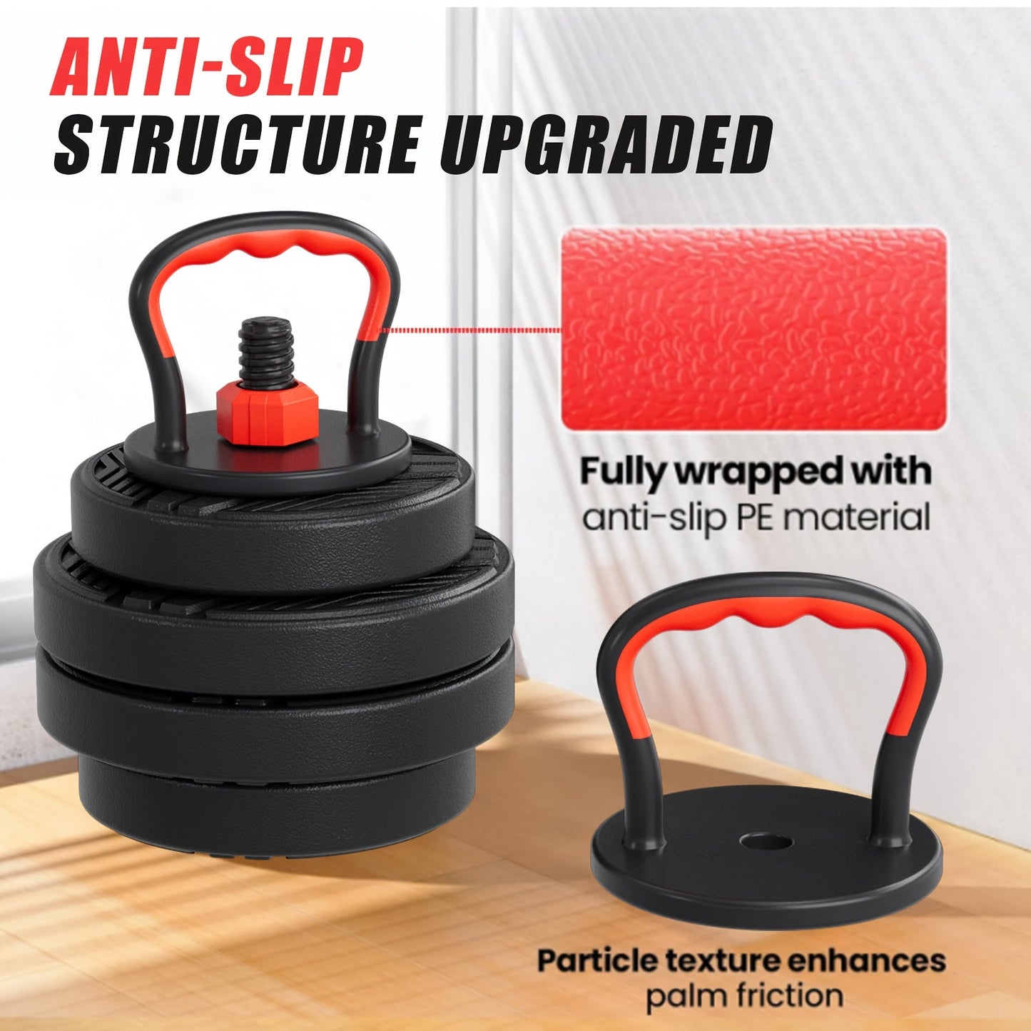 Adjustable Dumbbell Set 5-in-1 Free Weights 30-110 LBS – Use as Dumbbell, Barbell, Kettlebell, Push-Up Rack & Weight Plates, Home Gym Workout Equipment for Men & Women, Multiple Weight Options