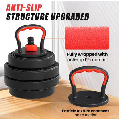Adjustable Dumbbell Set 5-in-1 Free Weights 30-110 LBS – Use as Dumbbell, Barbell, Kettlebell, Push-Up Rack & Weight Plates, Home Gym Workout Equipment for Men & Women, Multiple Weight Options