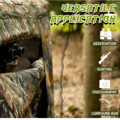 Pop-Up Hunting Blind 2-3 Person – 270° See-Through Design, Camouflage Ground Blind for Deer & Turkey Hunting, Easy Setup with Carrying Case