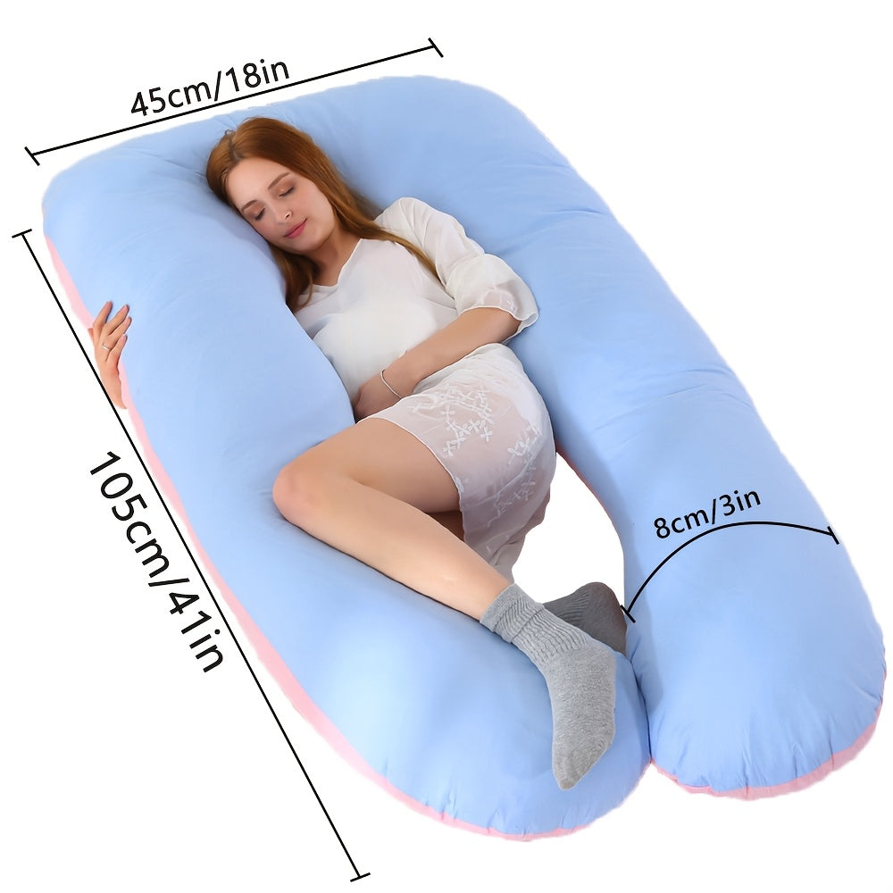 J-Shaped Maternity Pillow Full Body Pregnancy Pillow with Pillowcase – Back, Leg & Tummy Support for Comfortable Sleep, 41" & 60" Sizes, Multiple Colors & Fabrics, Great Baby Shower Gift