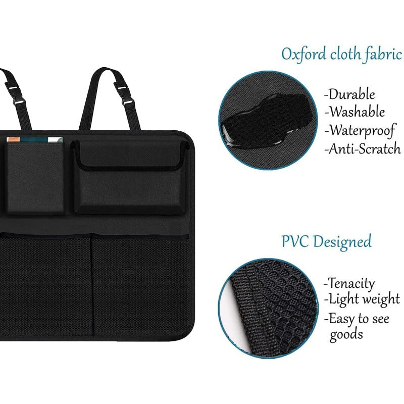 Car Trunk Organizer with 8 Pockets – Large Capacity Waterproof Backseat Hanging Storage Bag for SUV, Truck & MPV, Car Interior Organizer for Men & Women