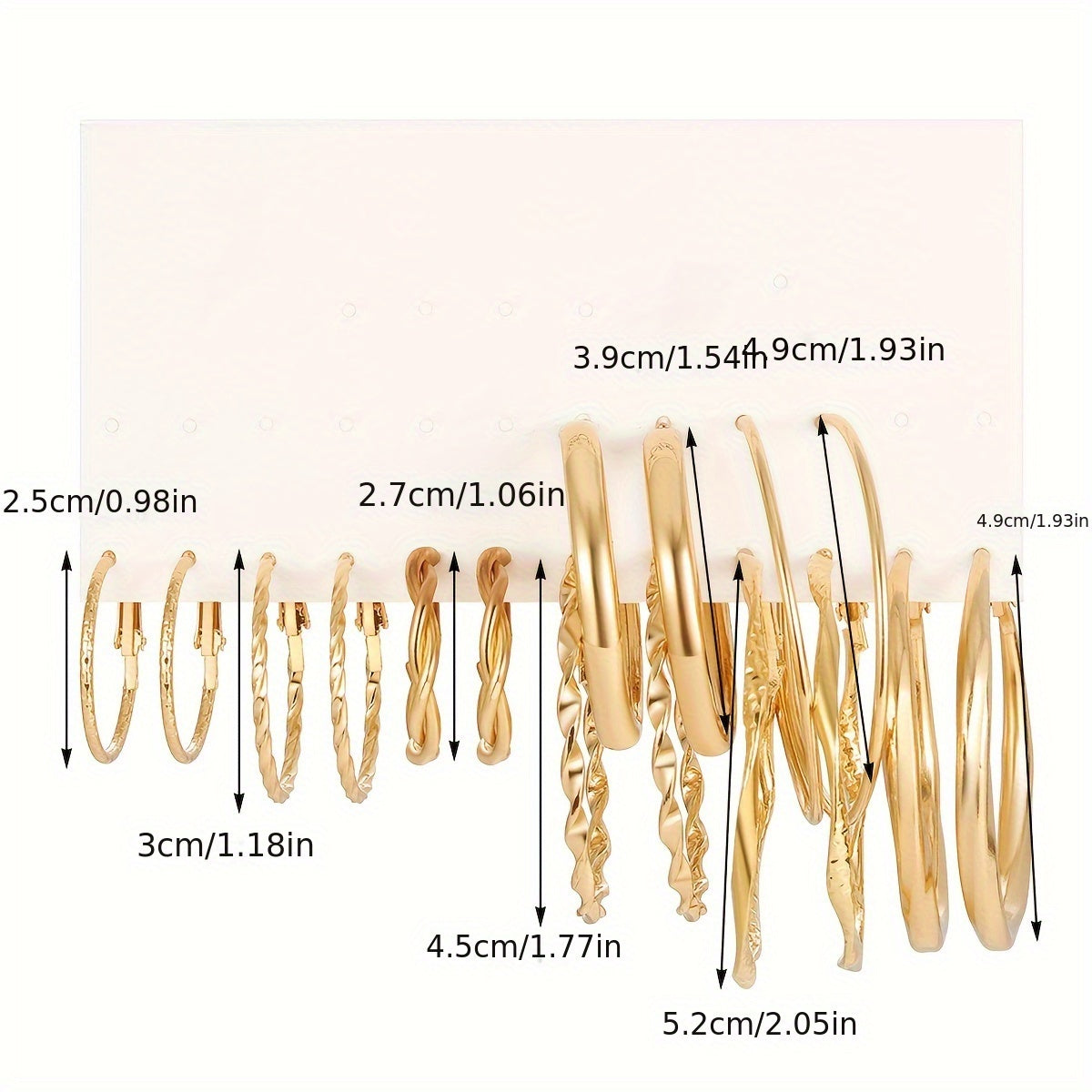 16-Piece Twisted Hoop Earrings Set for Women – Elegant Wide Face Gold Hoops, Minimalist Jewelry for Daily Wear, Party, Vacation & Dating, Perfect Gift