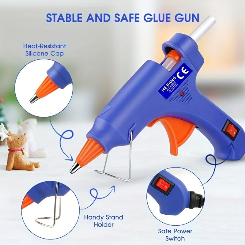 Mini Hot Glue Gun 20W with 30 Glue Sticks, Fast-Heating Electric Glue Gun Kit for DIY Crafts, School Projects, Home Repairs, Floral Arrangements & Scrapbooking – Beginner-Friendly Craft Tool