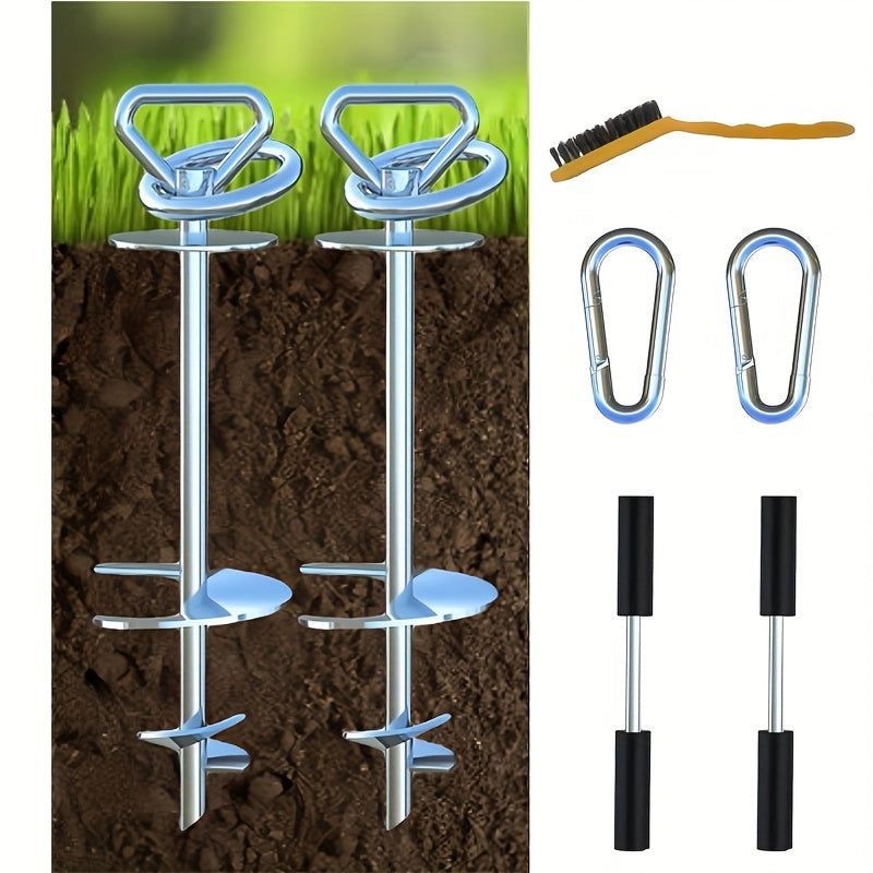 Heavy Duty Dog Stake Tie Out – 304 Stainless Steel Spiral Ground Anchor with 360° Swivel, Anti-Tangle, Holds Up to 200 lbs, for Camping, Beach & Yard Use
