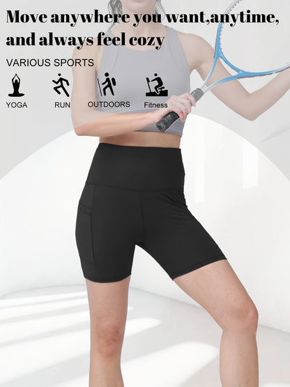 Women's Butt Lifting Yoga Shorts High Waist – Tummy Control Workout Shorts for Gym Fitness Running Cycling – Anti-Chafing Sports Shorts with Inner Safety Lining, Sizes S-XXL