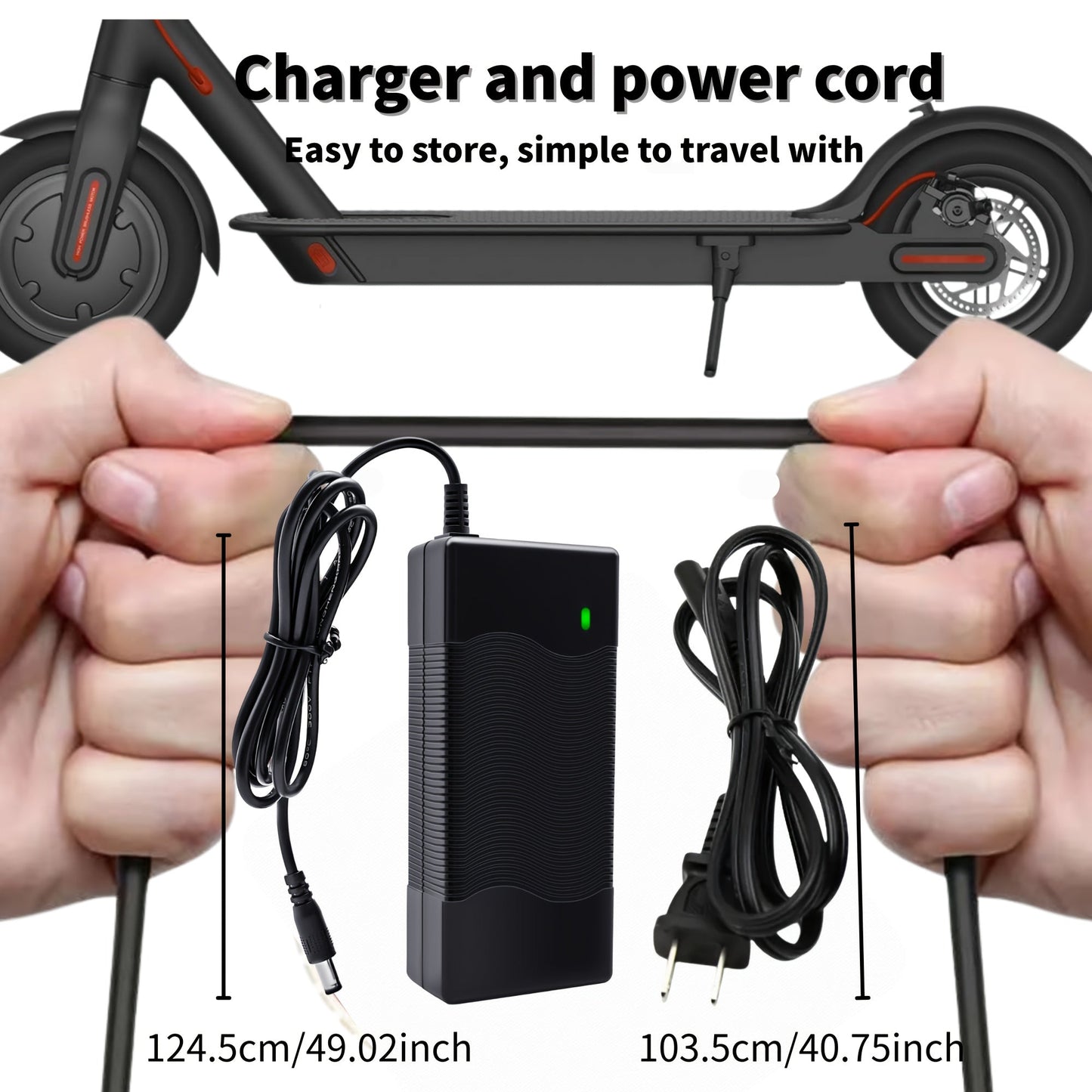 42V 2A Fast Charger Compatible with Gotrax GXL V2 S2 Electric Scooter, 36V Lithium Battery Charger for Hoverboard Self-Balancing Scooter, LED Indicator Safe Charging Power Adapter – Not for Lead-Acid