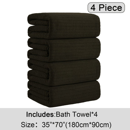 4-Pack Oversized Bath Towels Set 35"x70" – Extra Large XL Microfiber Bath Sheet, Super Soft Quick-Dry Absorbent Shower Towels for Family Hotel Spa, 13 Colors Beige White Grey Navy Blue Green Black