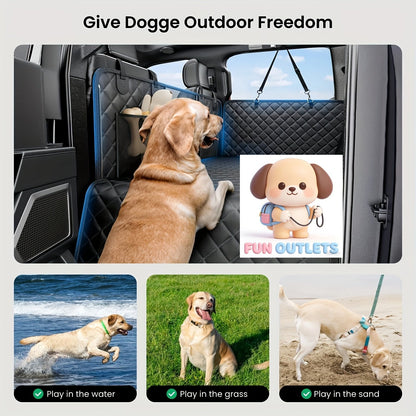 Dog Backseat Expander with Hard Bottom – 400 lb Capacity 100% Nylon Dog Car Seat Cover & Pet Hammock for SUV, Truck & Car, Large Space Non-Slip Waterproof Dog Travel Seat Protector