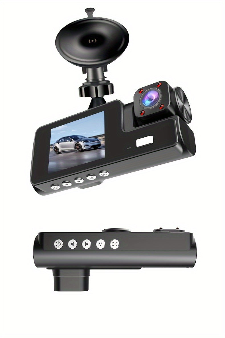 3 Channel Dash Cam 4K Front + 4K Interior + 1080P Rear with Free 32GB Card, Night Vision, G-Sensor, Wide Angle, Real-Time Recording & Parking Monitor – Velora