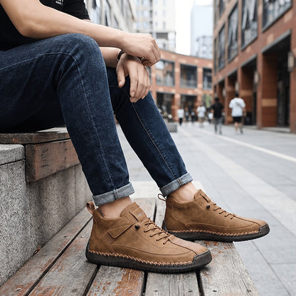 Men's Slip-On Ankle Boots Lightweight Mid-Top Loafers Cushioned Sole Non-Slip for Walking Driving Casual Office Semi-Formal Spring Fall EU 34.5-48