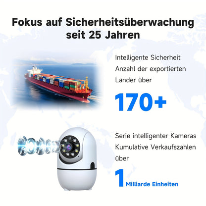 2-Pack Indoor Security Camera 355° Rotation – 2.4G/5G WiFi, Motion Detection, Full-Color Night Vision, Two-Way Audio, Cloud & 256GB TF Card Storage, Alexa Compatible, Baby & Pet Monitor for Home