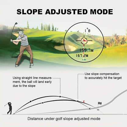 1000M Laser Rangefinder Monocular for Golf & Outdoor – Slope Compensation, Flagpole Lock, 7 Measurement Modes, USB Rechargeable, Compact Lightweight Design for Hunting & Observation