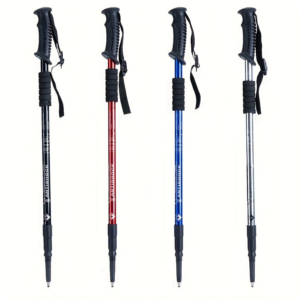Foldable Aluminum Alloy Hiking Stick Adjustable Trekking Pole with Quick-Lock for Men & Women – Lightweight, Collapsible Walking Stick for Hiking, Backpacking & Trail Walking Outdoor Accessories