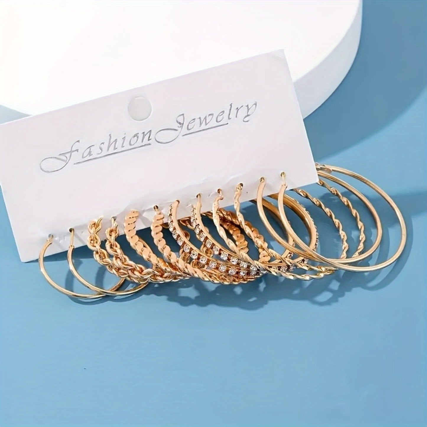 36 Piece Gold Hoop Earrings Set for Women – Fashion Rhinestone Accent Hoop Earrings with 316L Stainless Steel Posts, Hypoallergenic Earring Set for Daily Wear Parties and Gift