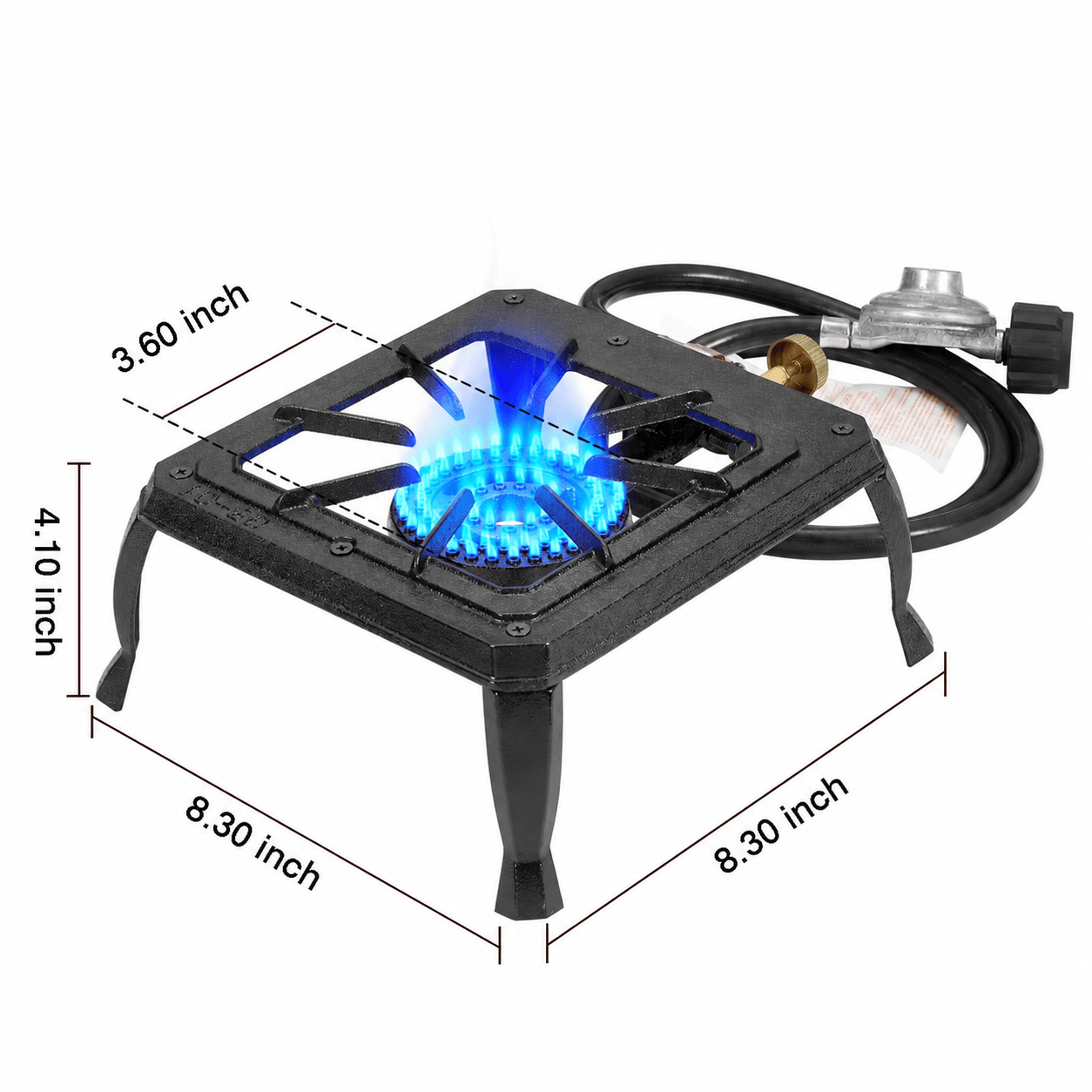 Portable Propane Camp Stove 1 or 2 Burner - Outdoor Gas Cooker with CSA Certified Regulator & Hose for Camping, BBQ, Home Brewing, Turkey Fry & Patio Cooking