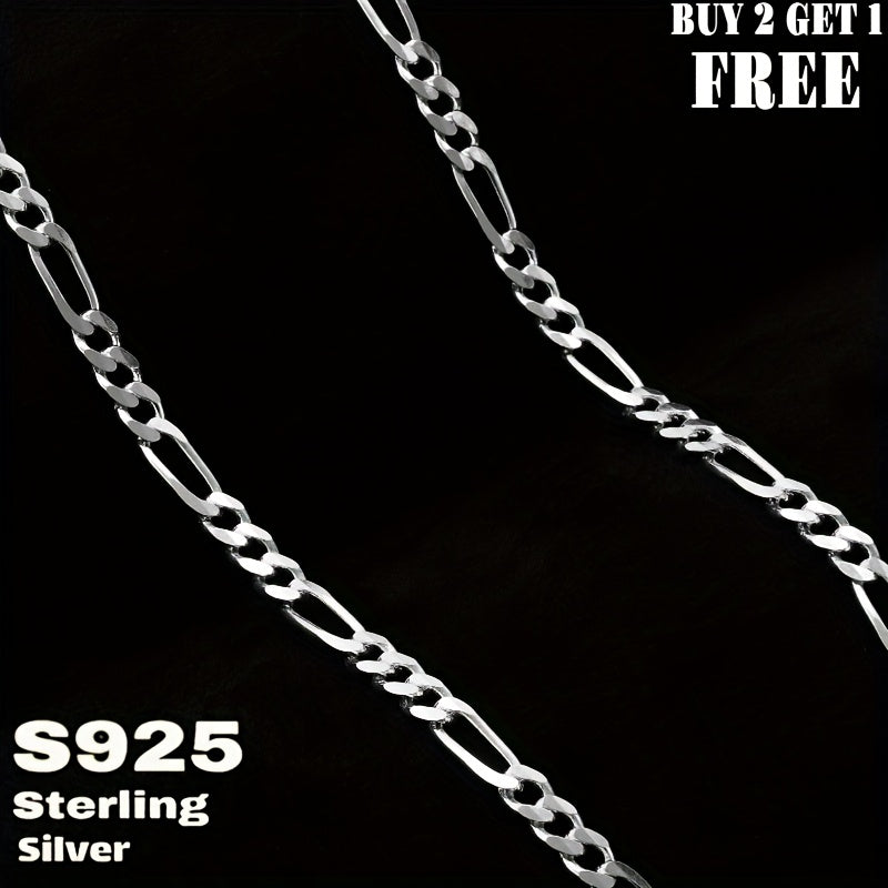 925 Sterling Silver Figaro Chain Necklace – 6mm Wide, 18 to 24 Inch, Unisex Men & Women, Includes Gift Box – Classic Silver Chain for Everyday Wear & Gifting