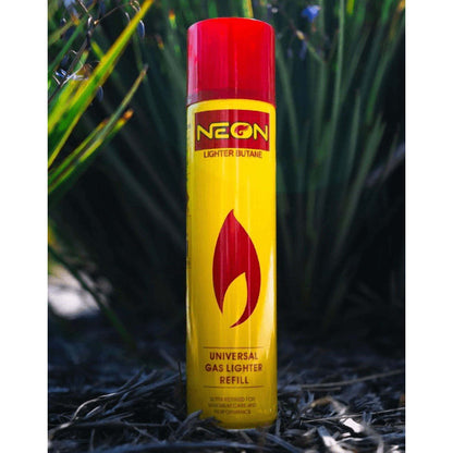 3 Pack NEON Ultra Refined Butane Gas Refill 10.14 oz Cans with 5 Adapter Tips – Universal Lighter Fuel for Refillable Lighters, Torches & Flame Tools – High-Performance Yellow Canisters – Velora