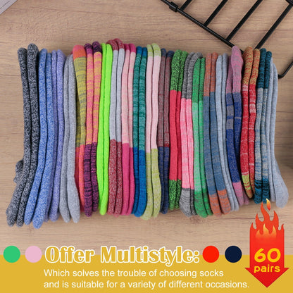 Bulk Colorful Ankle Socks 25 or 60 Pairs Assorted Random Colors Unisex for Men Women – Moisture-Wicking Breathable Reinforced Heel Toe for Daily Wear Gift Parties, Sizes US8-10 & US9-12